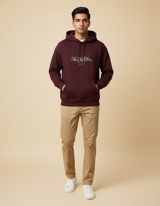 The Chill OXX Premium Oversized Hoodie Maroon